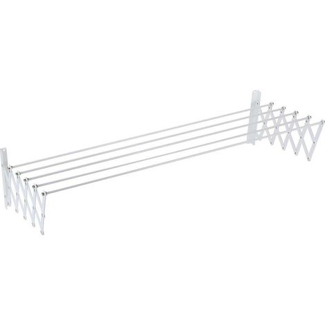 Sauvic Stendibiancheria Estensibile 140 cm Bianco Alluminio