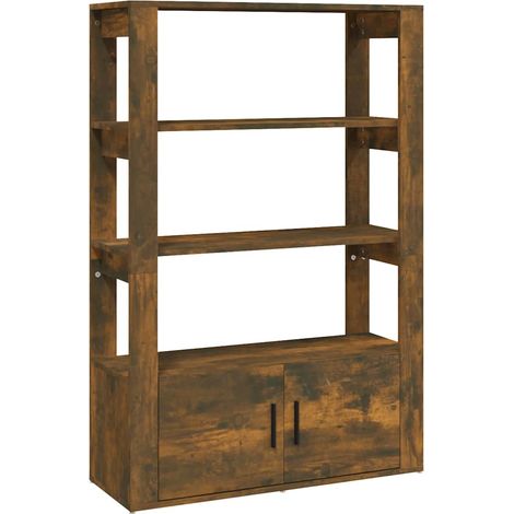 Maison Exclusive - Credenza Rovere Fumo 80x30x119,5 cm in Legno Multistrato (1/5)