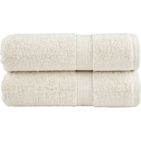 Serviettes d'invités haut de gamme SOLUND, lot de 2, blanc crème, 30 x 50 cm, 600 g/m²