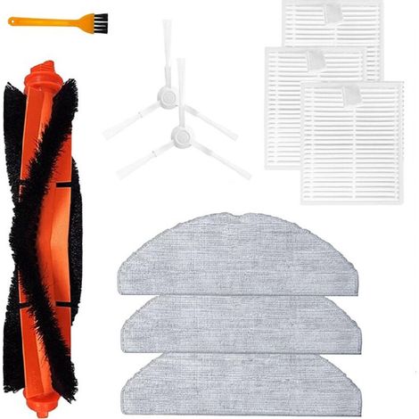 Kit de repuestos para aspiradora robot S20/D106: cepillo principal, cepillos laterales, filtro HEPA, paño de limpieza.