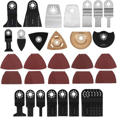 Lame de Scie Oscillante, 100 Pcs Outil Multifonction lame, Saw Blades Accessoires Kit, Outils Oscillants Multifonctions universelle (1/5)
