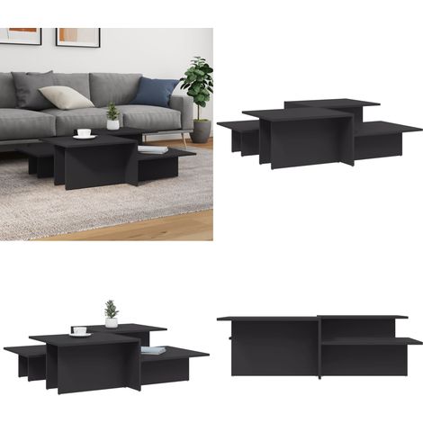 Tables basses 2 pcs gris bois d'ingénierie - Table Basse - Meuble Salon - Table D'appoint - Design Moderne - Bois D'ingénierie - Home & Living (1/5)