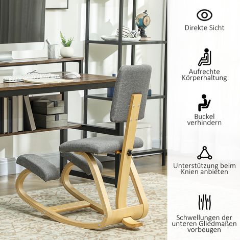 Tabouret ergonomique à genoux, repose-genoux pour maison, bureau, méditation gris (1/4)