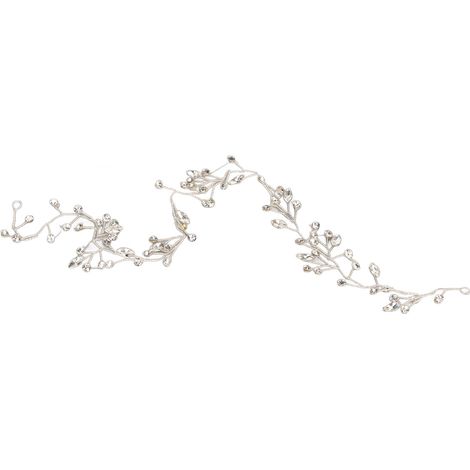 Vigne à Cheveux Strass Alliage Élégant Accessoire Coiffure Mariage Fête 37,5cm Brillant Léger Design Artistique (1/4)