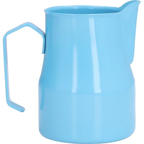 Bouteille à lait bleu 550ml, verseuse à motif italien à long bec, pot à mousse en acier inoxydable pour latte art (1/5)