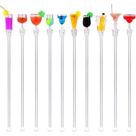 Cocktaillöffel aus Acryl – 30 cm – Für die Hausbar und Veranstaltungen – 10er-Packung (1/2)