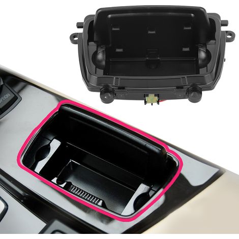 Aschenbecher-Einsatz für die Mittelkonsole, schwarz, passend für 5er BMW F18 F10 520 523 525 528 530 535 (1/5)