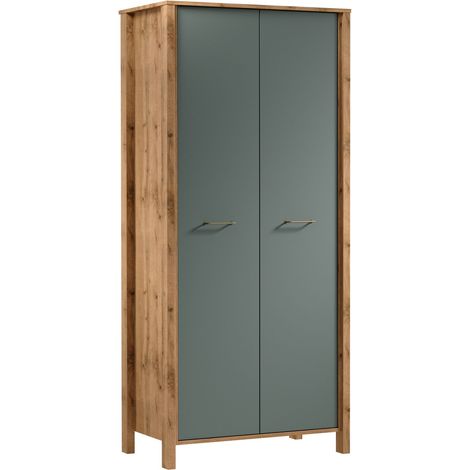 AX LIVING Begehbarer Kleiderschrank Iseonia S2T, Eiche Wotan & Green