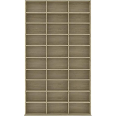 vidaXL CD Cabinet Sonoma Oak 102x16x177.5 cm Engineered Wood