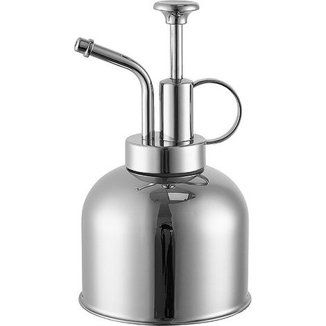 Gießkanne für den Innenbereich, Edelstahl-Gießflasche mit Handdruck für Zimmerpflanzen  - Crezuo