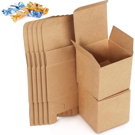 15 Pieces Kraft Gift Boxes, Cardboard with Lid, Brown Folding Gift Boxes 15 x 15 x 15 cm, Kraft Paper Gift Boxes for Wedding Parties (1/5)