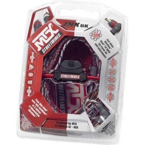 MTX ZNX6K Netzpaket 6mm² 5 Meter Stromkabel 0,7m Masse RCA mit Sicherungshalter und Zubehör (1/2)