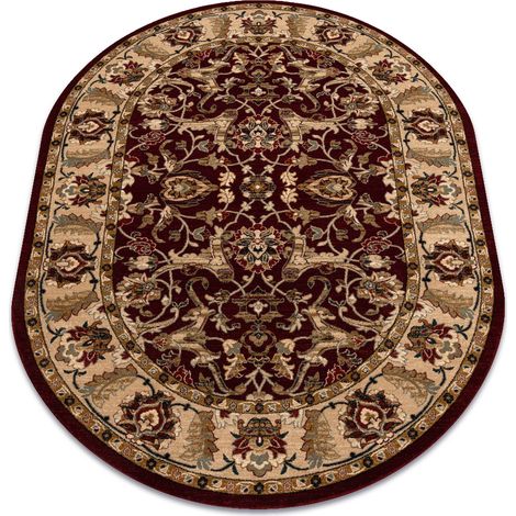Wollteppich OMEGA Oval ORDA Blumen hell rubin 2 red 170x235 cm