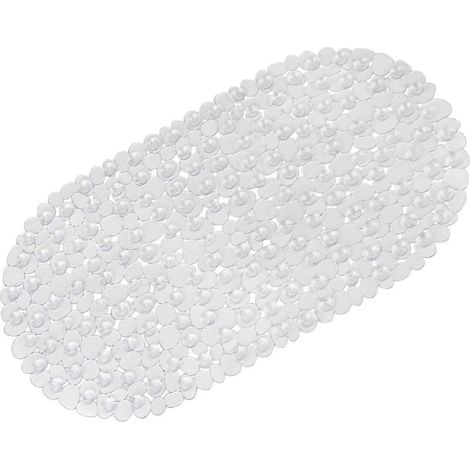 1 tapis de bain antidérapant, ovale, 66 x 36 cm, en PVC écologique, avec 165 ventouses, anti-moisissure, pour salle de bain (1/4)