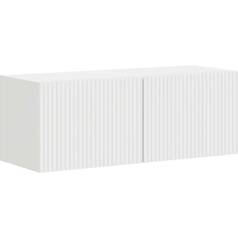 Lot de 2 meubles TV muraux modernes design minimaliste 60 x 31 x 29.5 cm en bois d'ingénierie blanc brillant (1/5)