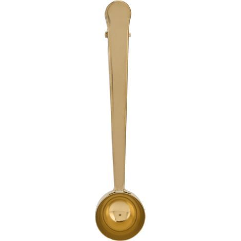 Exquisite and durable multifunctional 2-in-1 teaspoon for protein powder, tea, and home cooking (gold) (1/5)