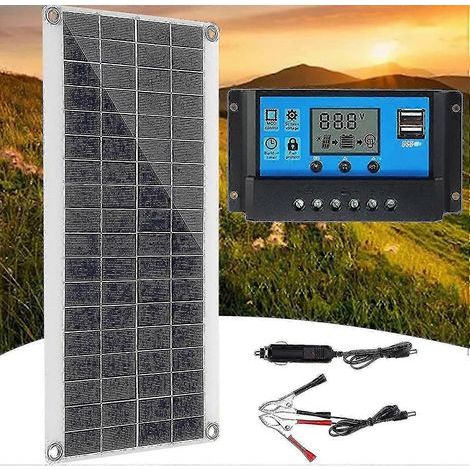 Kit de panneau solaire 300 W 12 V avec contrôleur de charge 60 A. système solaire étanche pour éclairage extérieur de camping-car et tente.
