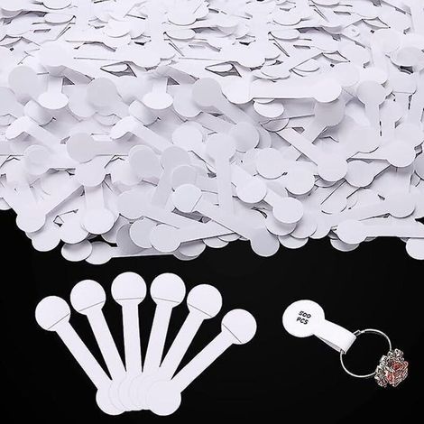 Weiße, runde, selbstklebende Etiketten für Schmuck (500 Stück) mit hantelförmigen Aufklebern (1/5)