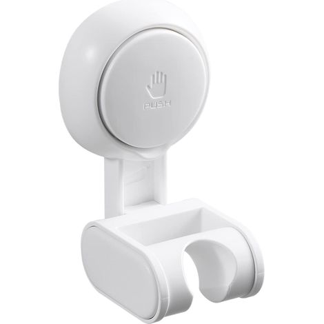 Support de Pommeau de Douche à Ventouse sans Perçage, étanche et Réglable en Hauteur, Support de Pommeau de Douche pour Salle de Bain, Blanc (1/5)