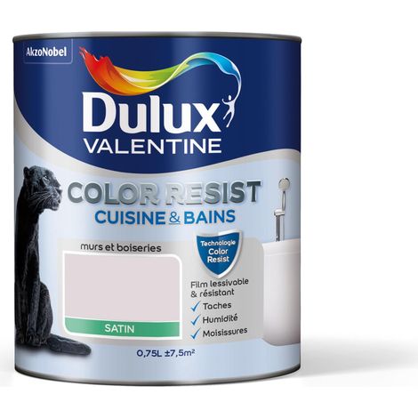 Peinture Color Resist Cuisine & Bains Satin Rose Nude 0,75 L - Dulux Valentine