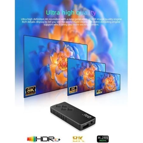 G96 H313 TV Stick TV box 2G + 16G HD boîtier de télévision multimédia 2.4G WIFI double bande Android Télécommande vocale