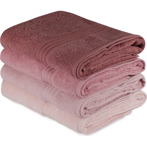 Juego de toallas de baño (4 piezas) polvo, rosa, rosa polvorienta, rosa claro