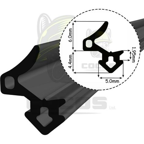 Junta para ventanas de PVC S-1188 GEALAN NEGRO 1m (1/5)