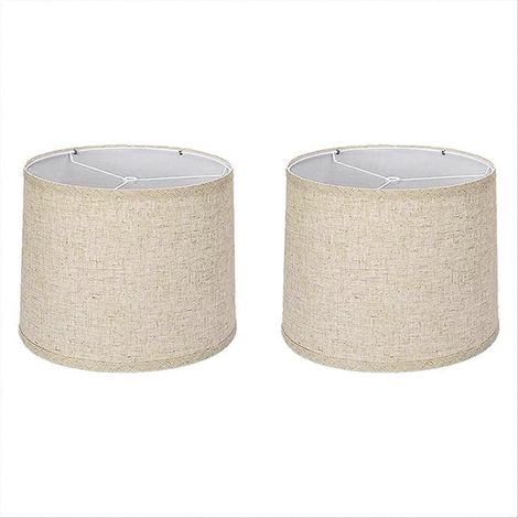 Lot de 2 abat jours naturel lin Lampshades Beige (1/5)