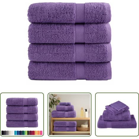 vidaXL Weichheit - Premium Badetücher SOLUND 4 Stk. Lila 100x150 cm 600 g/m² (1/5)