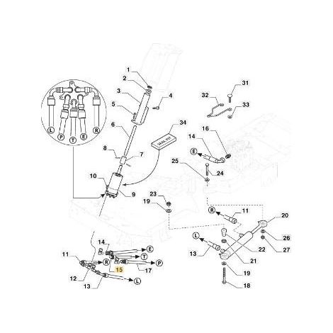 ORIGINAL STIGA HYDRAULISCHER AUSPUFFSCHLAUCH – PFM T-VERBINDUNG – 387869506/1