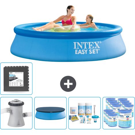 Intex runder aufblasbarer Easy Set-Schwimmpool – 244 x 61 cm – Blau – Inklusive Zubehör CB17 (1/5)