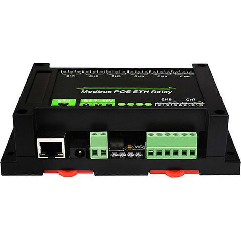 Industrielles Ethernet-Relaismodul mit 8 Kanälen, PoE-Anschluss, Modbus-Protokollkommunikation und PoE-Stromversorgung (1/5)