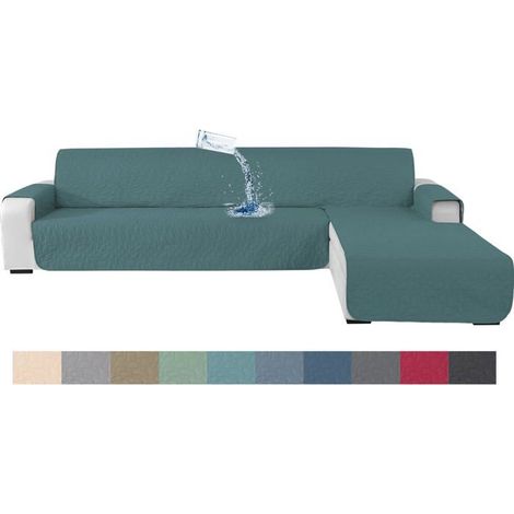 1 Housse Canapé D'Angle, Polyester, Imperméable, Antidérapant, 285cm, Bleu Clair, Pour Salon (1/5)
