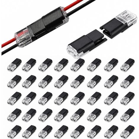 40 Pcs Connecteur Electrique, Connecteur Etanche 2 Fils, Raccord Enfichable Sans Dénudage, Raccordement Voiture Facile (1/5)