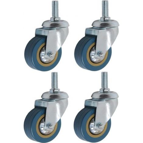 Lot de 4 360° Roulettes pour Meubles 75mm M10 Roulette Charge Lourde Pivotante (1/5)
