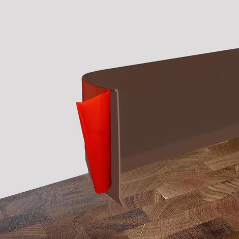 1 Plinthe Souple Autoadhésive PVC 8cm x 3,5Mètres, Épaisseur 2mm, Résistant Humidité Pour Cuisine Salle De Bain (1/5)