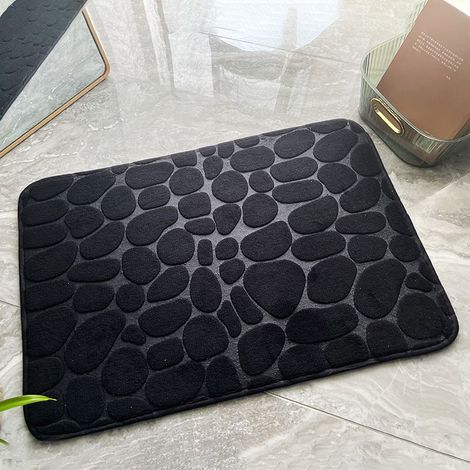 Tapis de Bain Mousse à mémoire de Forme antidérapant - Tapis de Bain 50 x 80 cm - Noir (1/5)