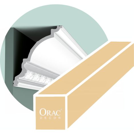 Cornisa con adornos - Orac Decor - Caja de 4 metros - L200xP14.4xH17cm - C301
