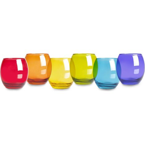 Lot de 6 verres à eau, verre, multicolore, 40.5cl (1/5)
