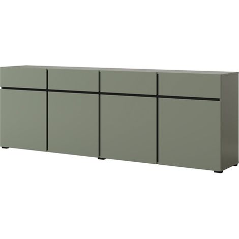 Buffet XL Farbe Salbeigrün 225cm Kollektion HAVANA. Sideboard Design mit 4 Türen und 4 Schubladen. (1/5)