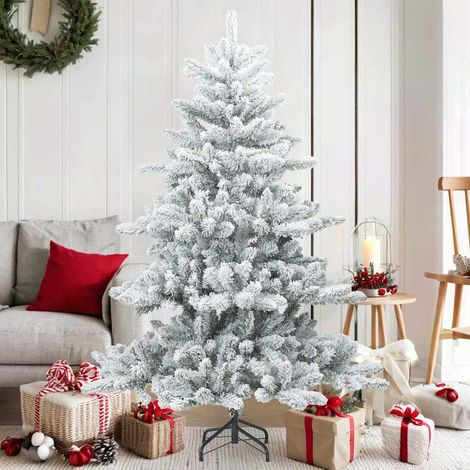 Künstlicher Scharnier-Weihnachtsbaum schneebedeckt Weiß 150 cm (1/5)