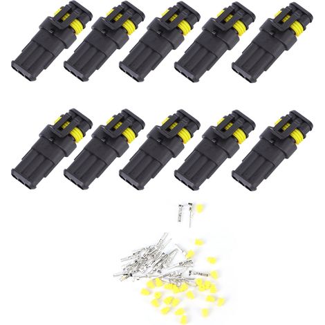 10 Stück wasserdichte 3-polige elektrische Steckverbinder für Kfz-Kabel (1/5)