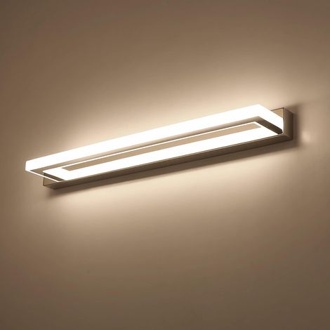Lámpara de espejo LED cromada para baño, de 42 cm de largo, 9 W, 4000 K, lámpara de pared, 220 V (1/4)
