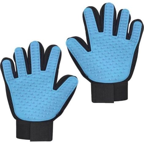 Gant de toilettage - Brosse Chat et Chien - Silicone Doux - Nettoyage et Massage - Taille Moyenne (1/4)
