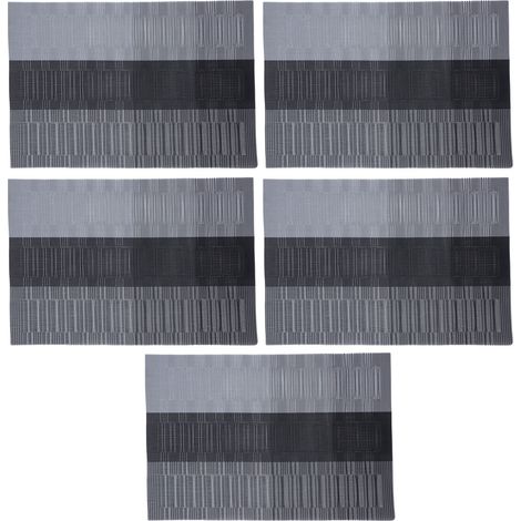 5 Tapis de Table Rectangulaires PVC Lavables pour Salle à Manger, Hôtel ou Restaurant - Noir (1/5)