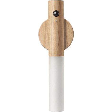 Veilleuse rechargeable à LED Veilleuse intelligente à induction pour le corps humain Lumière de capteur pour salle de bain armoire de couloir(bois de frêne) (1/5)