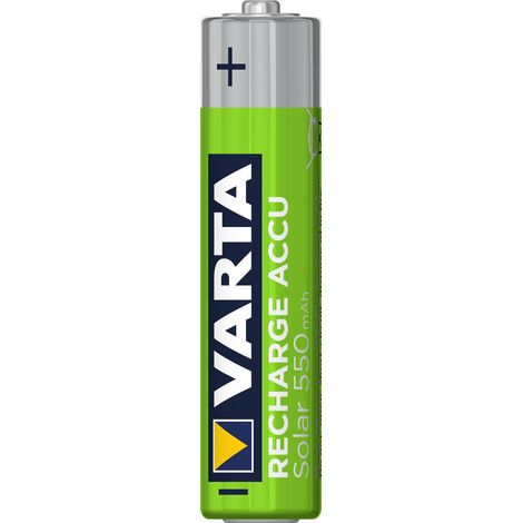 VARTA-Lote de 2 Pilas Solar Batería Recargable Ni-MH, Micro AAA, 1,2 550mAh HR03 V (1/2)