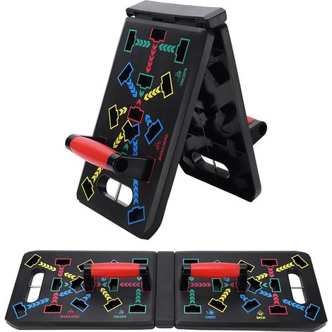 15-in-1 opvouwbaar multifunctioneel push-up-rack board - draagbare fitness-trainingsuitrusting voor thuis, kantoor en reizen, verstelbare handgrepen voor een volledige work-out (1/5)