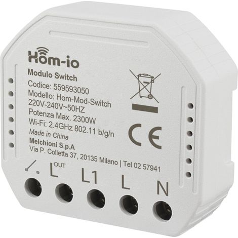 Modulo switch per gestione illuminazione 10A WiFi Hom-io 559593050