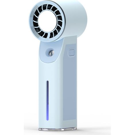 Ventilateur portable réfrigéré à turbine avec refroidissement par glace bleue, rechargeable USB (1/4)